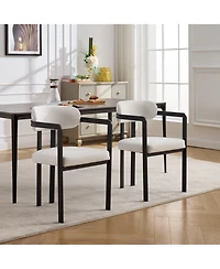 Clihome Modern Dining Room Chairs, Upholstered Boucle Kitchen Chairs