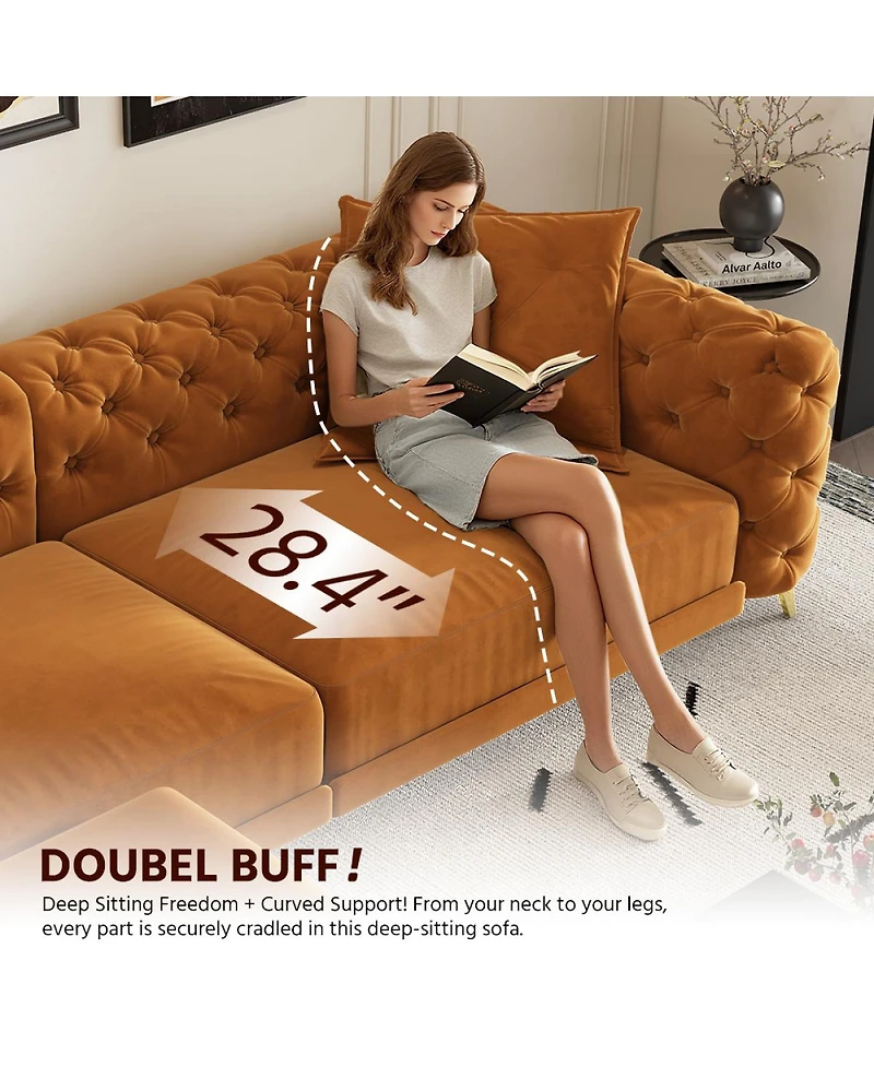 Streamdale Furniture 3-in-1 Convertible Sleeper Sofa with Pull-Out Bed and Ottoman