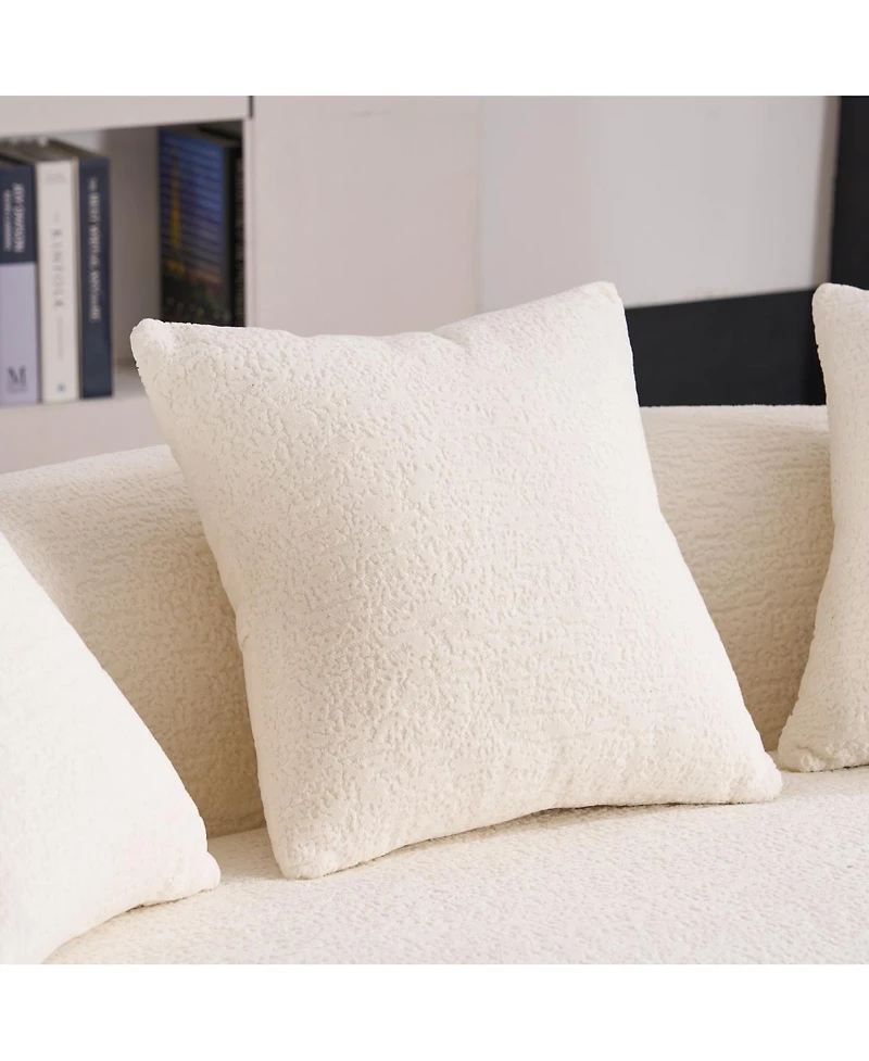 Streamdale Compact Chenille Sofa with 3 Decorative Pillows