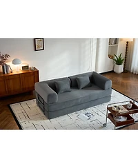 Streamdale Furniture Convertible Corduroy Sleeper Sofa Bed with Pillow