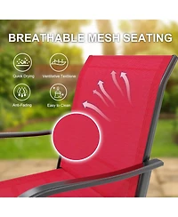 gaomon 3 Pcs Patio Swivel Bar Stools Set, 3 Piece Swivel Outdoor Table and Chairs Bar Set, All Weather Textile Fabric Outdoor High Stool Bistro Set