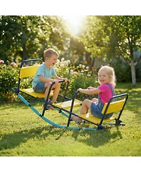 Qaba 2 in 1 Teeter Totter Seesaw for Kids Age 3-8 for Indoor Outdoor