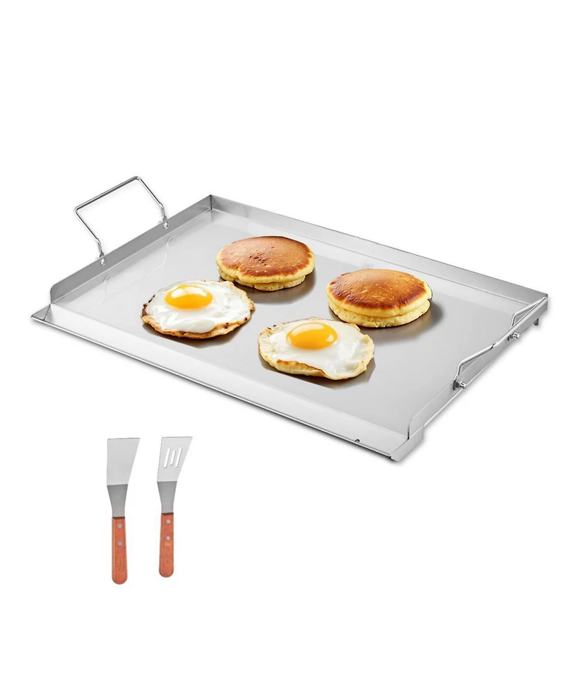 Ecooso 23 x 16 Inch Stainless Steel Griddle Plate for Gas Grill with Handles