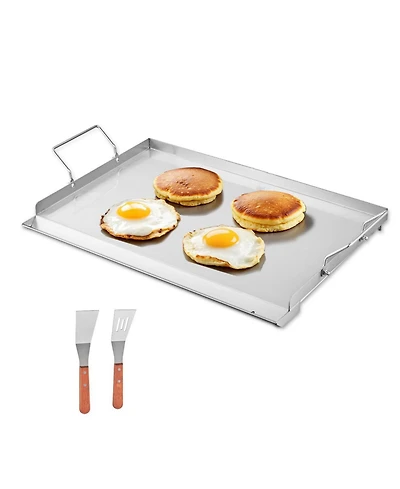 Ecooso 23 x 16 Inch Stainless Steel Griddle Plate for Gas Grill with Handles
