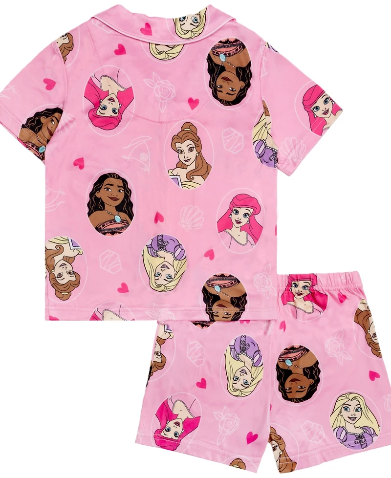Disney Princess Girls' 2T-4T Notch Collar Top and Shorts, 2-Piece Set