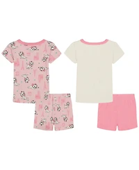 Disney Girls' 2T-4T Short-Sleeve Top and Shorts, 4-Piece Set