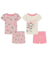 Disney Girls' 2T-4T Short-Sleeve Top and Shorts, 4-Piece Set
