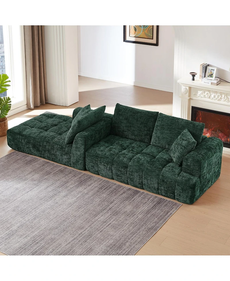 Streamdale Furniture Chenille L-Shape Luxury Sectional Oversized Sofa, Minimalist Design