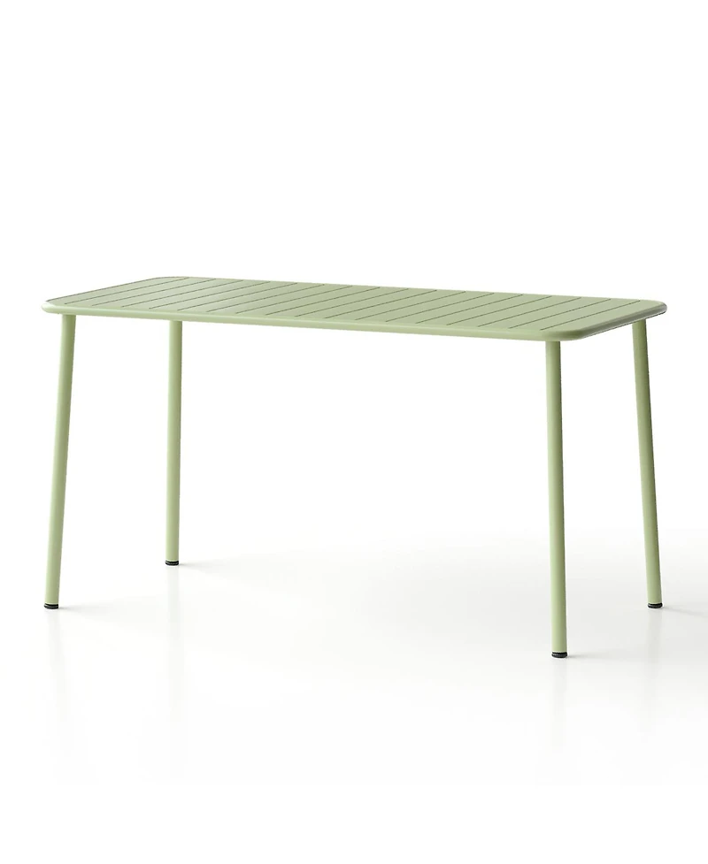 Streamdale Furniture Sella long green outdoor dining table for villa, courtyard, balcony, garden