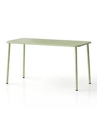 Streamdale Furniture Sella long green outdoor dining table for villa, courtyard, balcony, garden