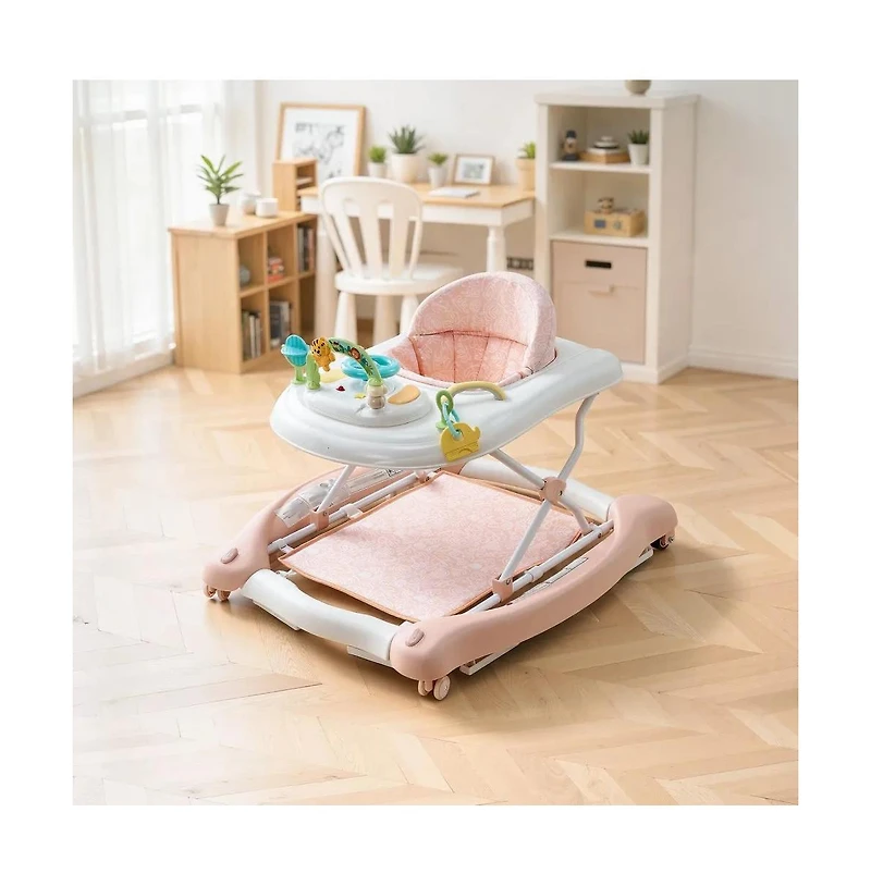 Slickblue Toddler 5-in-1 Walker with Wheels & Adjustable Height Seat