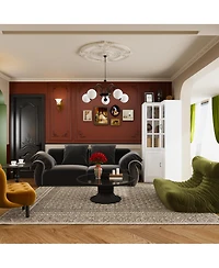 Homsee 5-Shelf Wood Corner Standard Bookcase with Adjustable Shelves