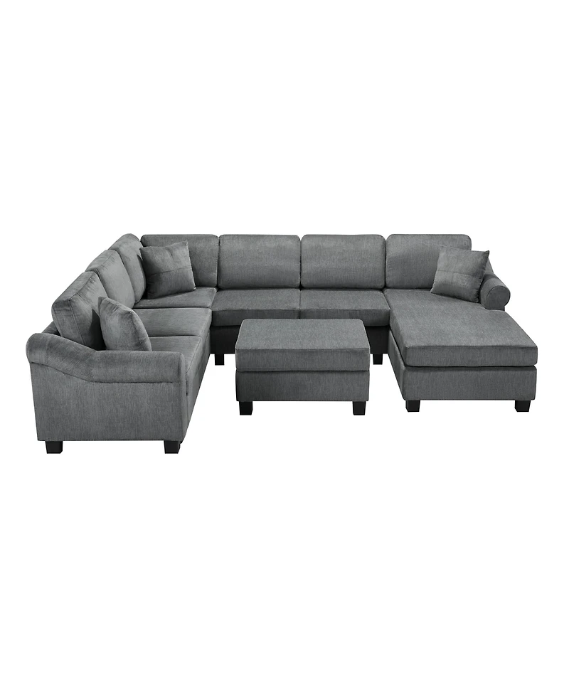Streamdale Furniture U-Shaped Sectional Sofa with Ottoman