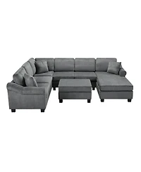 Streamdale Furniture U-Shaped Sectional Sofa with Ottoman