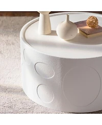 Streamdale Furniture Round Handcrafted Wooden Side Table, Sturdy Pedestal, Living Room Furniture