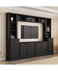 Streamdale Furniture Minimalist Entertainment Wall Unit Set with Bridge for TVs Up to 75"