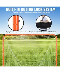 Mecale 6 x 6 Ft Lacrosse Goal with Steel Frame and Carry Bag