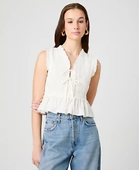 French Connection Women's V-Neck Tie-Front Top