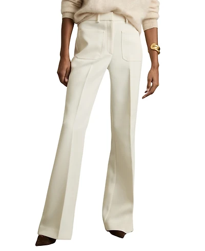 Reiss Women's Twill Patch-Pocket Flared Pants