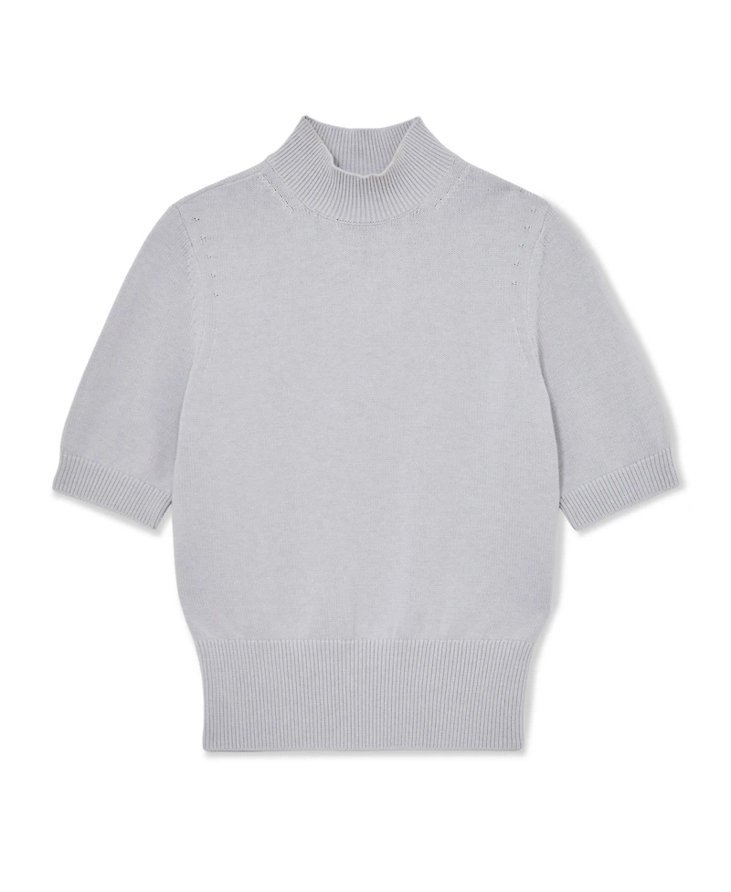 Reiss Women's Cotton and Wool Funnel-Neck Knit Top