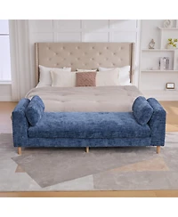 Streamdale Furniture Streamdale Upholstered End of Bed Bench with Armrests & Bolsters