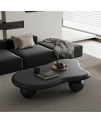 Streamdale Furniture 47 Inch Cloud Shaped Coffee Table with 3 Ball Legs for Living Room