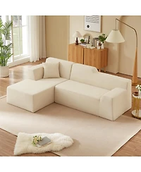 Streamdale Furniture Modern minimalist L-shaped corduroy high back sofa