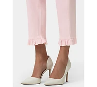 Hue Women's Ruffle Denim Skimmer Pull-On Sleepwear Pant