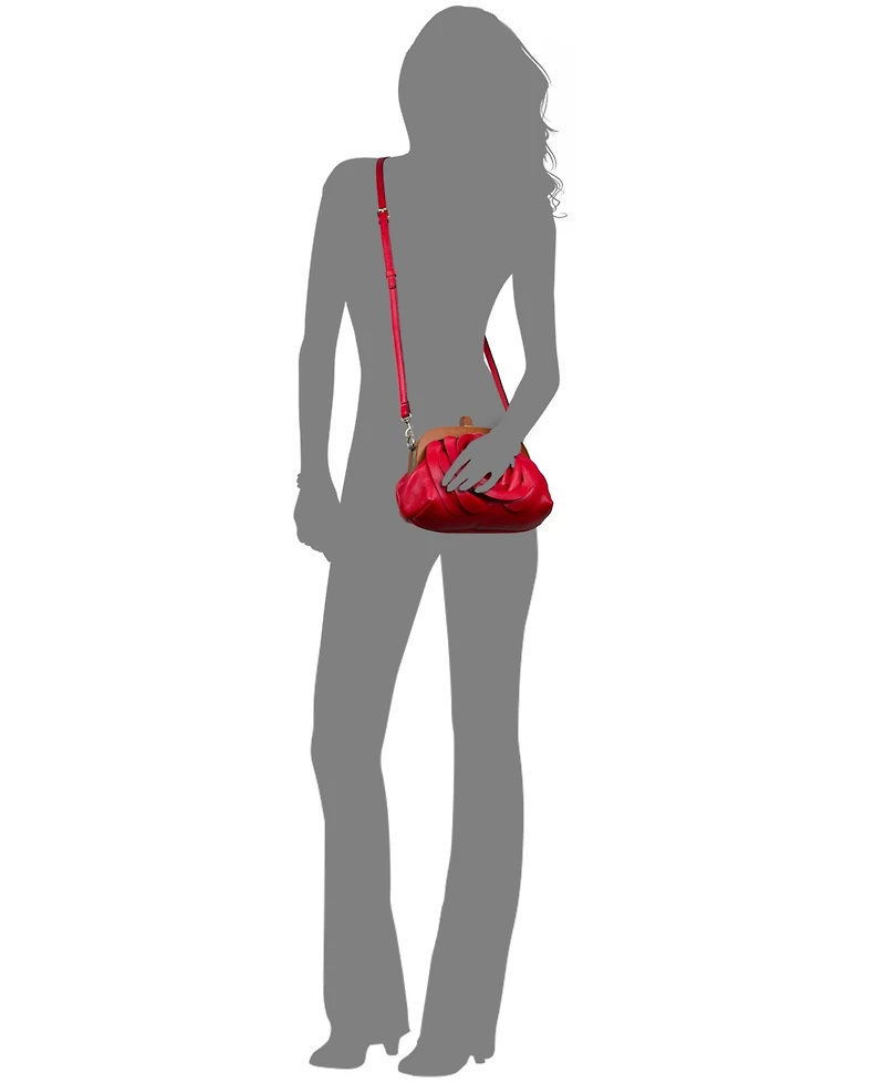 Patricia Nash Joelle Leather Wooden Frame Small Crossbody Bag