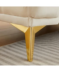 Streamdale Furniture Modern Luxury Velvet Sofa with Chesterfield Quilted Accents & Pillows