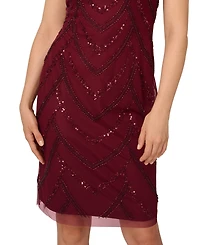 Adrianna Papell Women's Beaded Cap-Sleeve Sheath Dress
