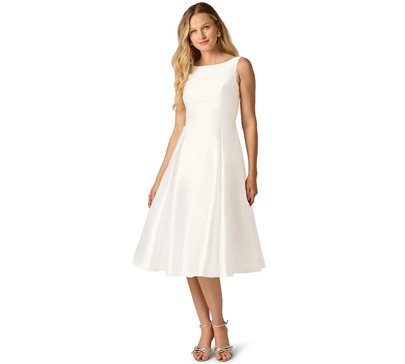 Adrianna Papell Boat-Neck A-Line Dress