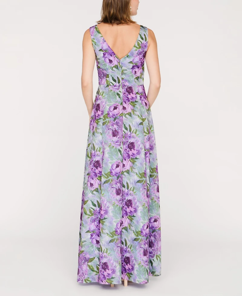Js Collections Women's Jordana Square Neck A-Line Gown