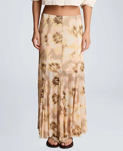 Kenneth Cole Women's Pull-On Godet Printed Maxi Skirt