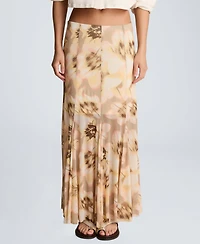 Kenneth Cole Women's Pull-On Godet Printed Maxi Skirt