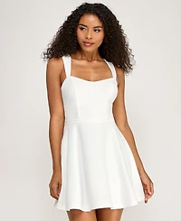 City Studios Juniors' Lace Back Thick Strap Short Dress