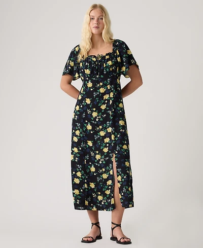 Levi's Premium Women's Amara Column Flutter-Sleeve Midi Dress