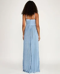 Seni & Cade Juniors' Pleated Sweetheart Neck Gown