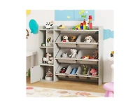 Slickblue Children s Toy Organizer with Bookshelf and Cabinet Door