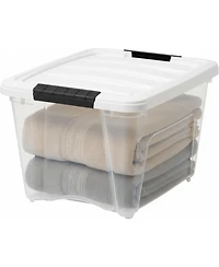 Iris Usa 19 Qt Stackable Plastic Storage Bins with Lids