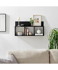 Danya B Modern 3 Cube Floating Wall Shelf with Display Ledge