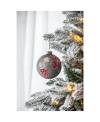 Streamdale Furniture 4.7" Glass Christmas Ball Ornaments Decorative Hanging Tree Ornaments Set of 4