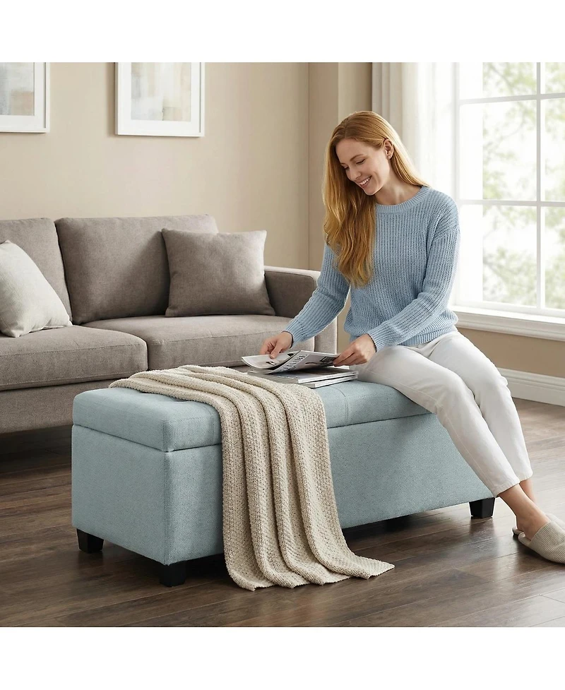 Streamdale Furniture 49.75" Furniture Baby Tufted Storage Ottoman Bench with Wooden Legs