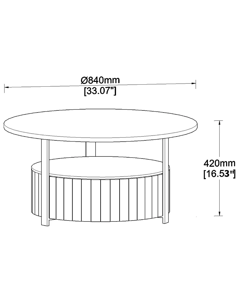 Boyel Living Round Storage Coffee Table with Drawer, Mdf for Room Movie Nights & Snack Organizing