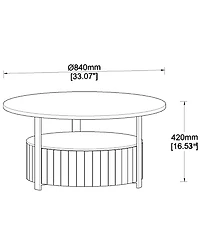 Boyel Living Round Storage Coffee Table with Drawer, Mdf for Room Movie Nights & Snack Organizing