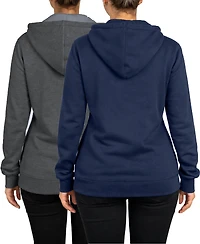 Blue Ice Women's Loose Fit Super Heavyweight Fleece-Lined Pullover Hoodie-2 Pack