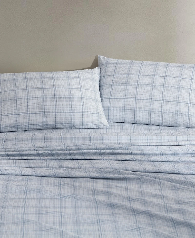 Calvin Klein Printed Washed 200-Thread Count Cotton Percale 4-Pc. Sheet Set