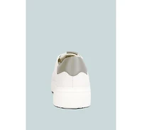 Schick Womens Lace Up Leather Sneakers
