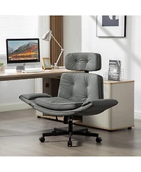 Streamdale Furniture Criss Cross Chair with Adjustable Armrests, Wheels & Headrest