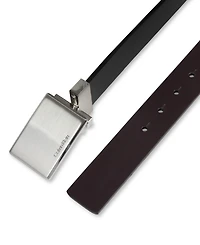 Calvin Klein Boys' S-xl Two-In-One Reversible Plaque Buckle Dress Belt